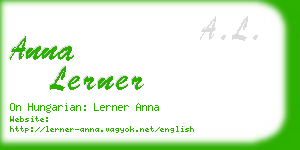 anna lerner business card